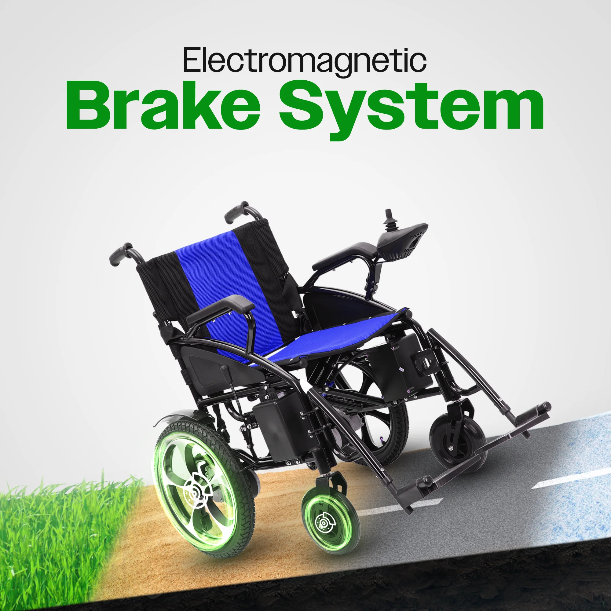 ARTEMIS (BLUE) - Folding Lightweight Electric Wheelchair 265lbs - 500W- 13Miles - Image 7