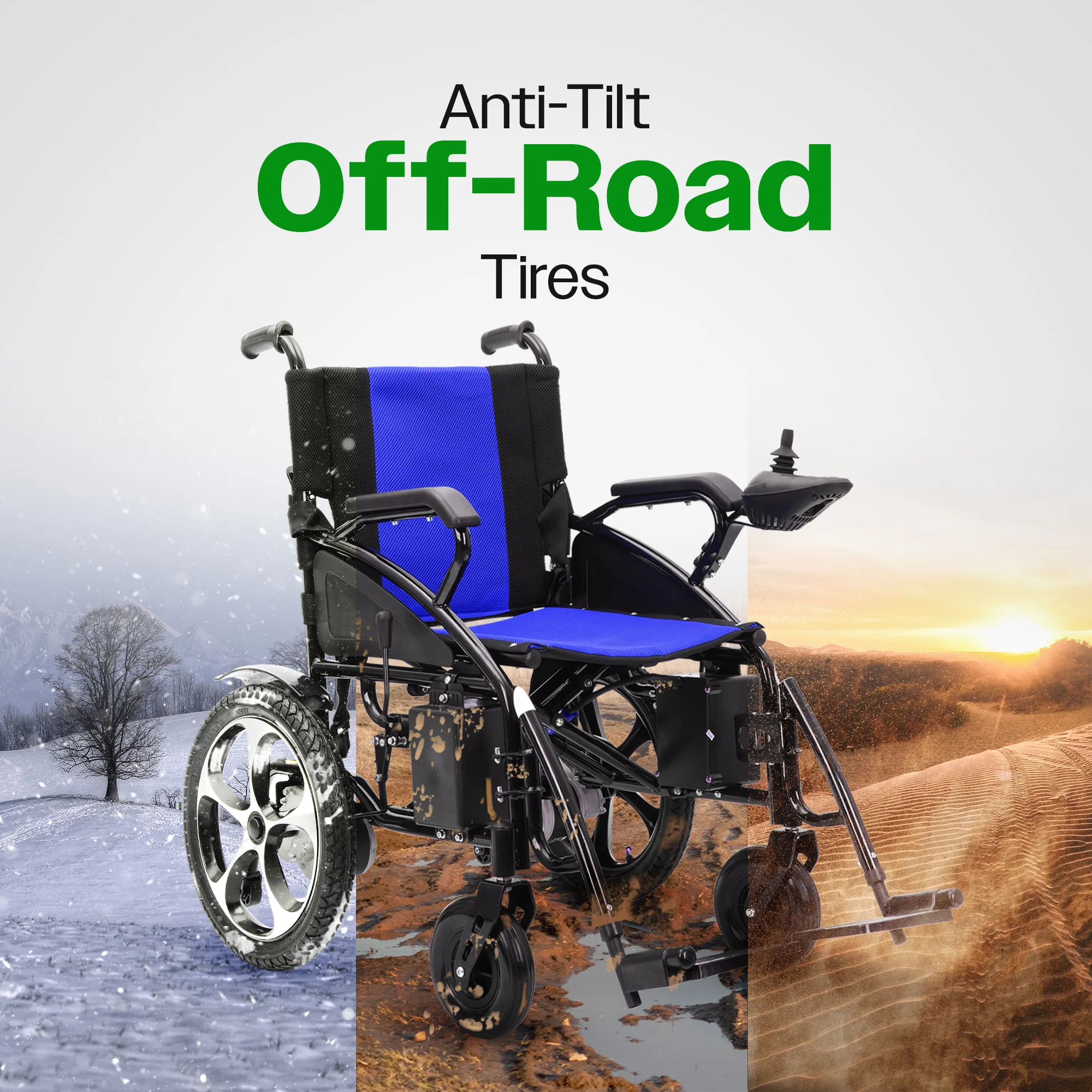 ARTEMIS (BLUE) - Folding Lightweight Electric Wheelchair 265lbs - 500W- 13Miles - Image 10