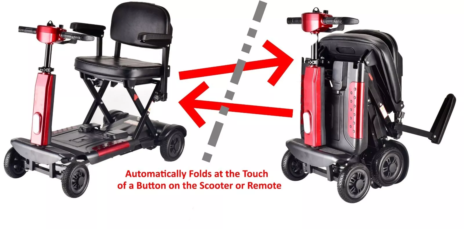 Light 24kg VAT-Exempt Auto-Folding Mobility Scooter Removable Lithium Battery - Image 2